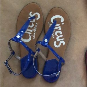 Blue Patent Leather Sandals